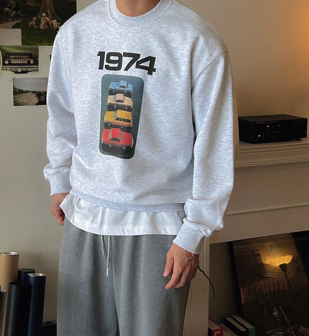 【現貨】美式1974復古車牛奶絨大學T 【現貨】美式1974復古車牛奶絨大學T