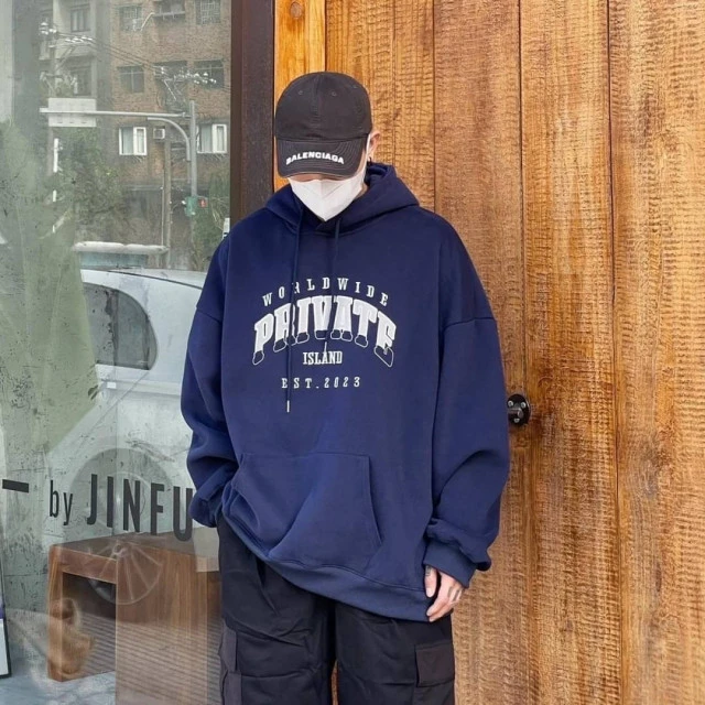 【現貨】貼布繡爬線重磅寬版帽T