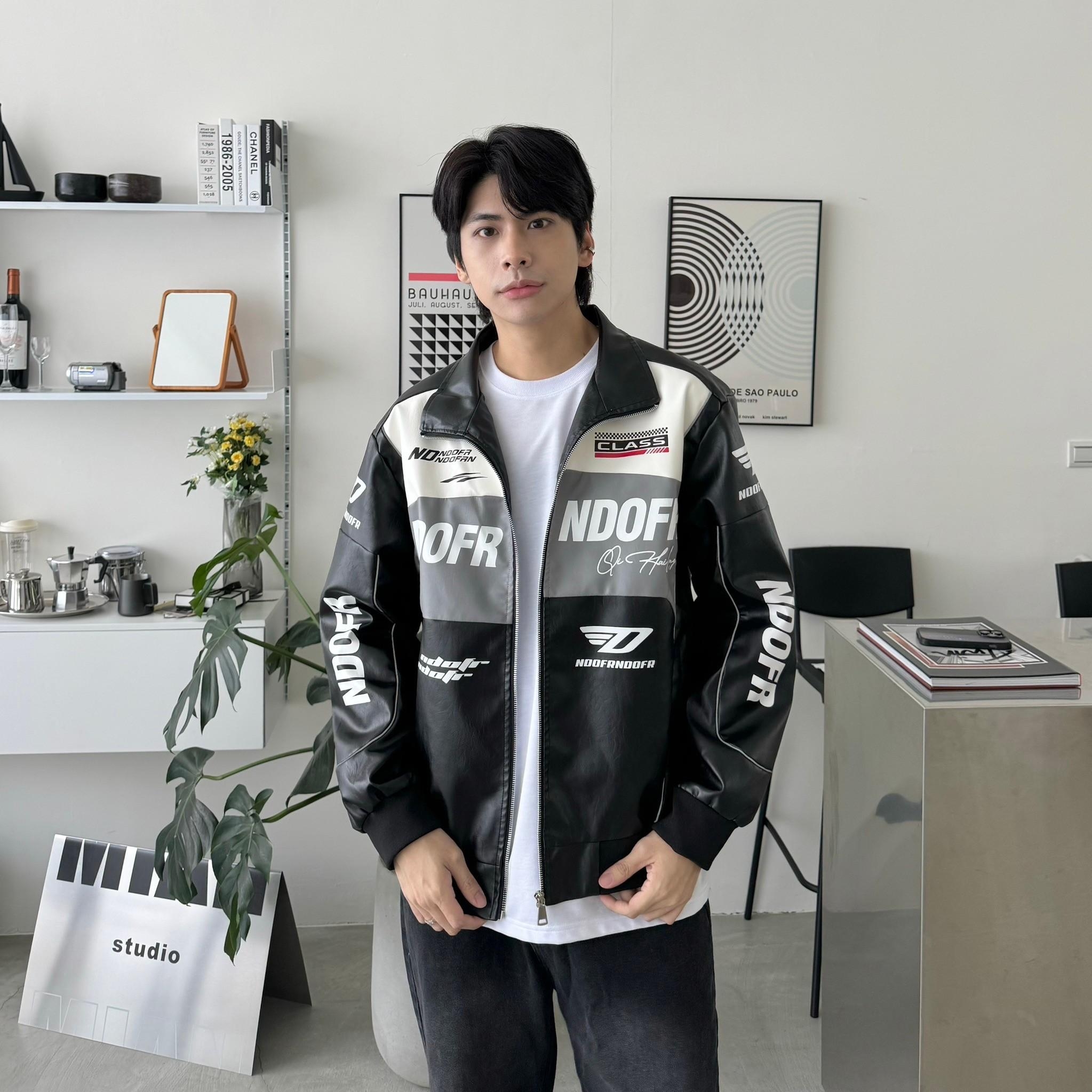 賽車風拼接皮外套 賽車風拼接皮外套