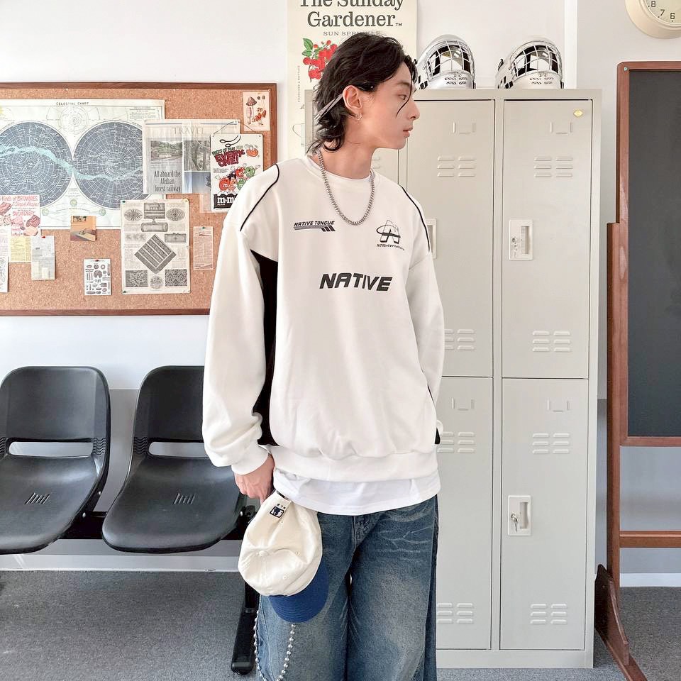 【現貨】NATIVE TONGUE 7號拼接賽車風大學T 【現貨】NATIVE TONGUE 7號拼接賽車風大學T