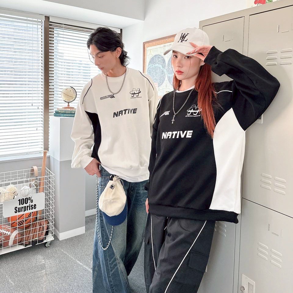 【現貨】NATIVE TONGUE 7號拼接賽車風大學T 【現貨】NATIVE TONGUE 7號拼接賽車風大學T