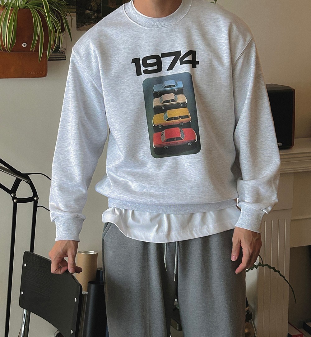 【現貨】美式1974復古車牛奶絨大學T 【現貨】美式1974復古車牛奶絨大學T