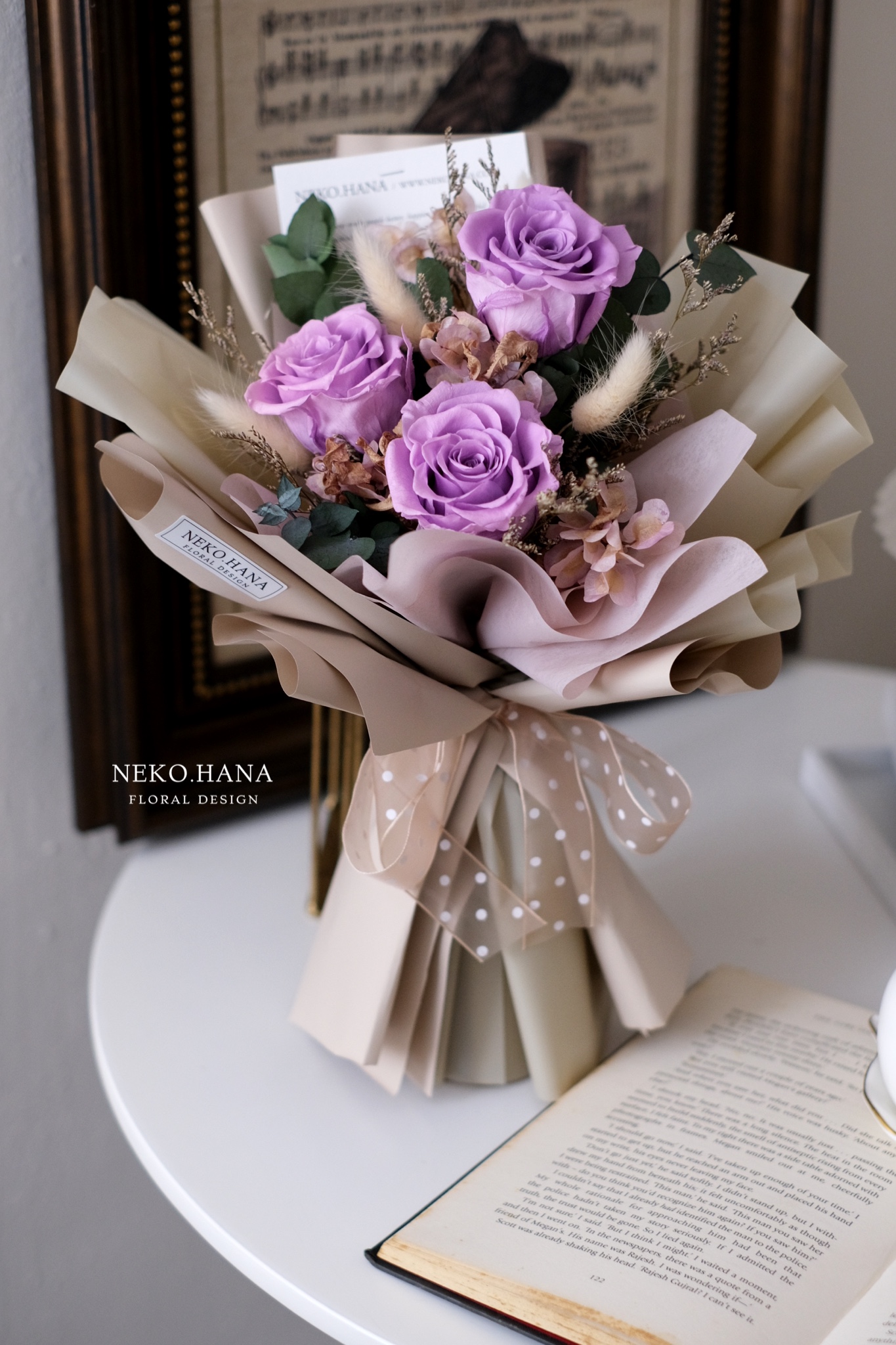 淡紫玫瑰永生花束 乾燥花 永生花束 乾燥 永生花禮系列 Neko Hana Florist 淡紫玫瑰永生花束 乾燥花 永生花束 乾燥 永生花禮系列 Neko Hana Florist