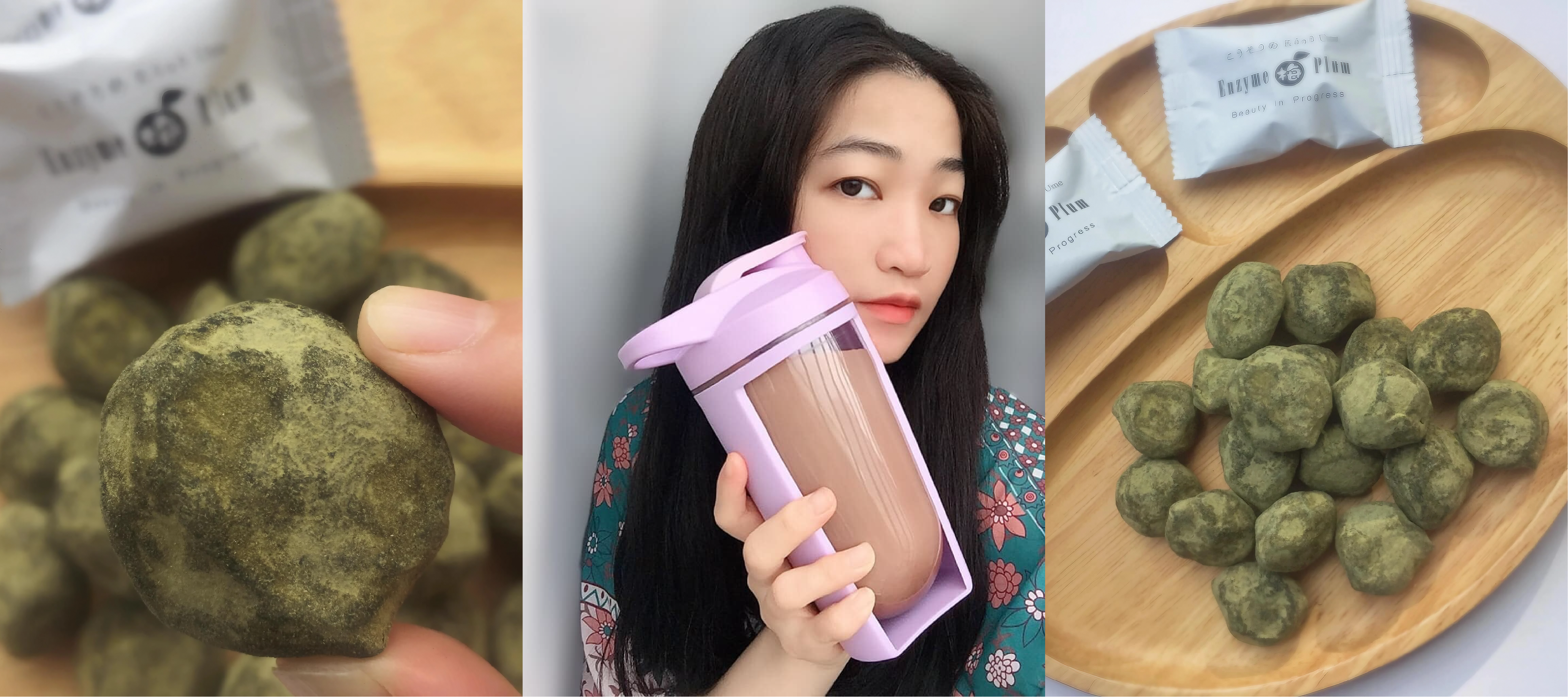 乳酸菌酵素梅，外表裹著粉酸酸甜甜的口感