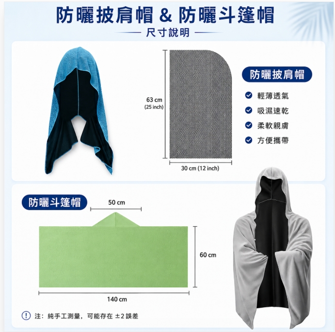 ~子甄彣璟~夏日抗暑神器 防曬斗篷帽 / 防曬披肩帽 冰感透氣 遮陽帽 涼感彈性排汗速乾 外送/釣魚/登山/海邊 機車族必備2