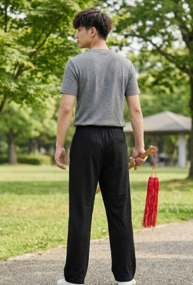 ~子甄彣璟~彈力棉 平口直筒 功夫褲 燈籠褲 獨家加寬版型 休閒褲 運動褲 闊腿褲 太極褲 禪坐 武術褲 不卡襠 潮流寬鬆必備4