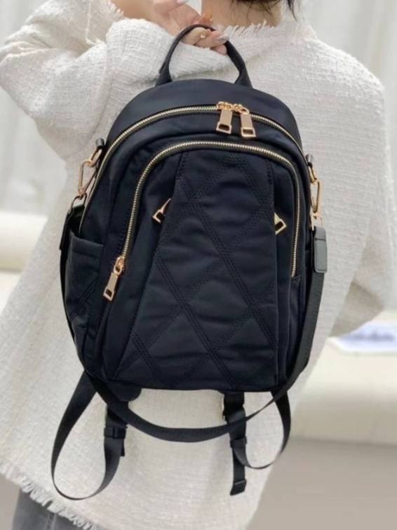 菱格紋多層空間拉鍊後背包*1色 KB10500977