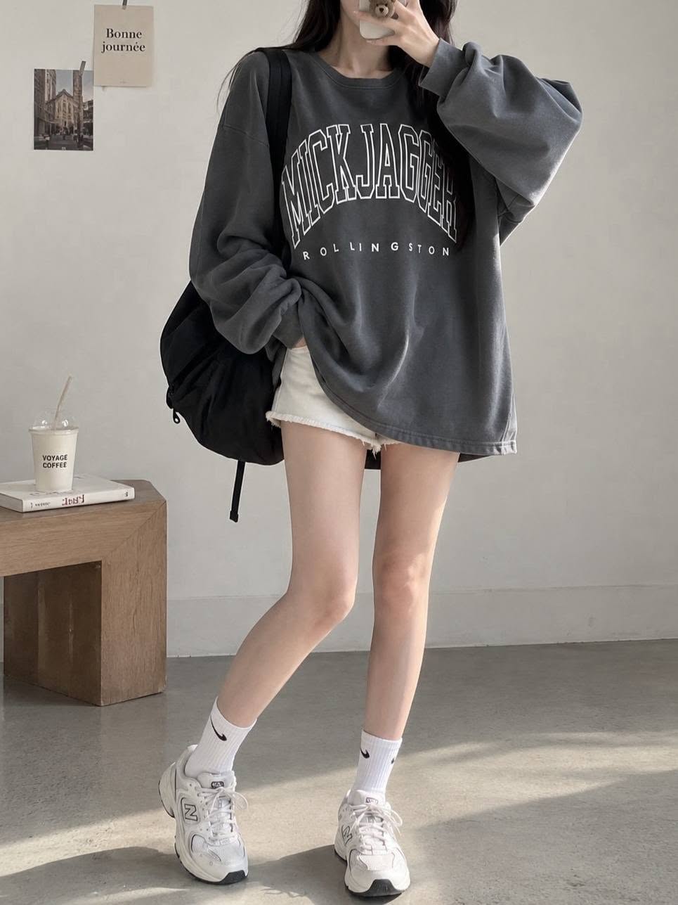 美式復古字母寬鬆長版大T *4色 B1263282