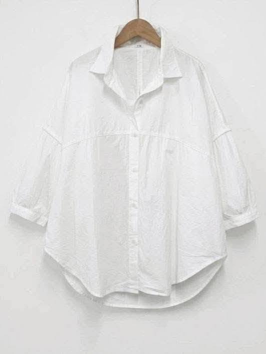 質感雅緻單色修身剪裁五分袖襯衫*5色 K085662