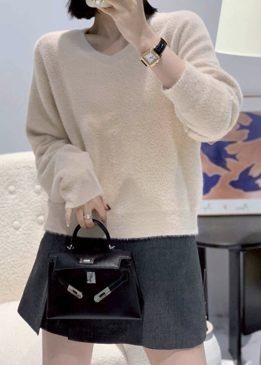 V領親膚水晶貂絨上衣 *8色 KB98825785