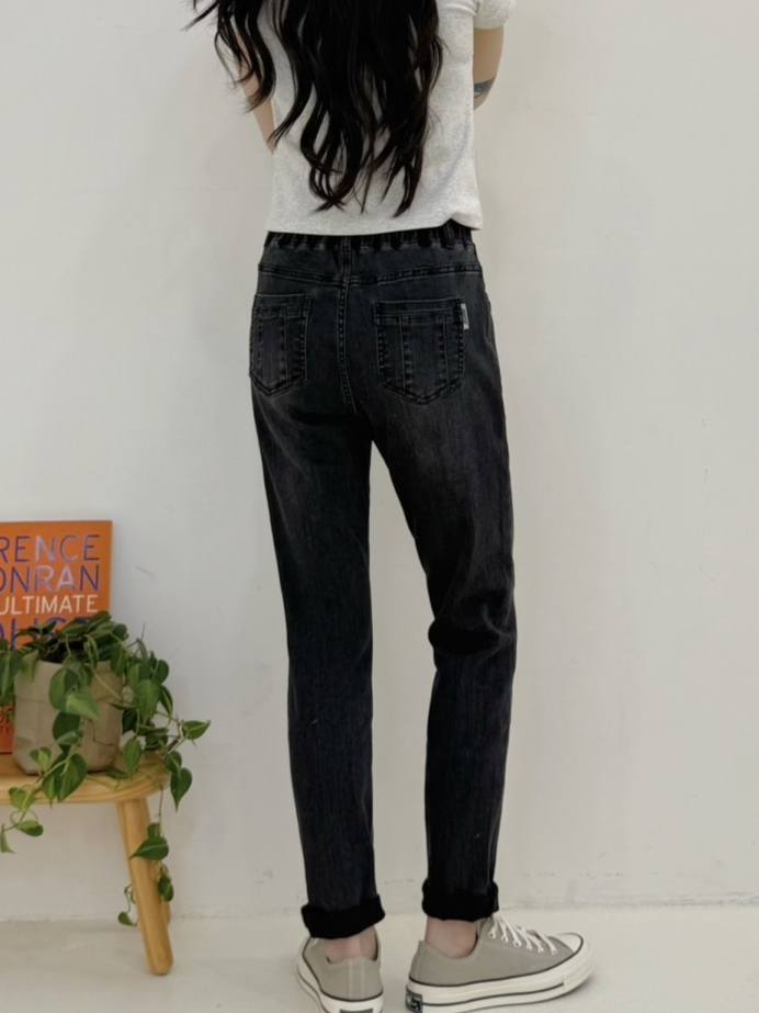 雙釦編織腰角口不規則剪裁喇叭牛仔褲*1色 K740086