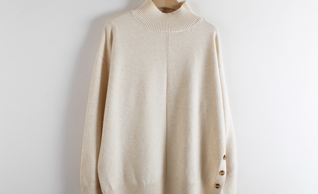 立領單邊開衩針織*5色 K9889814