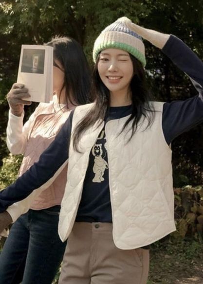 TH菱格壓紋鴨羽背心*2色 KR91050853