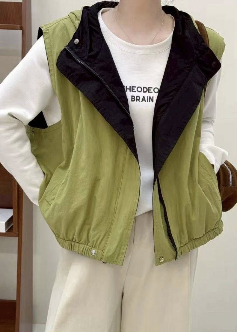 雙面連帽造型設計款背心外套*2色 KB03856