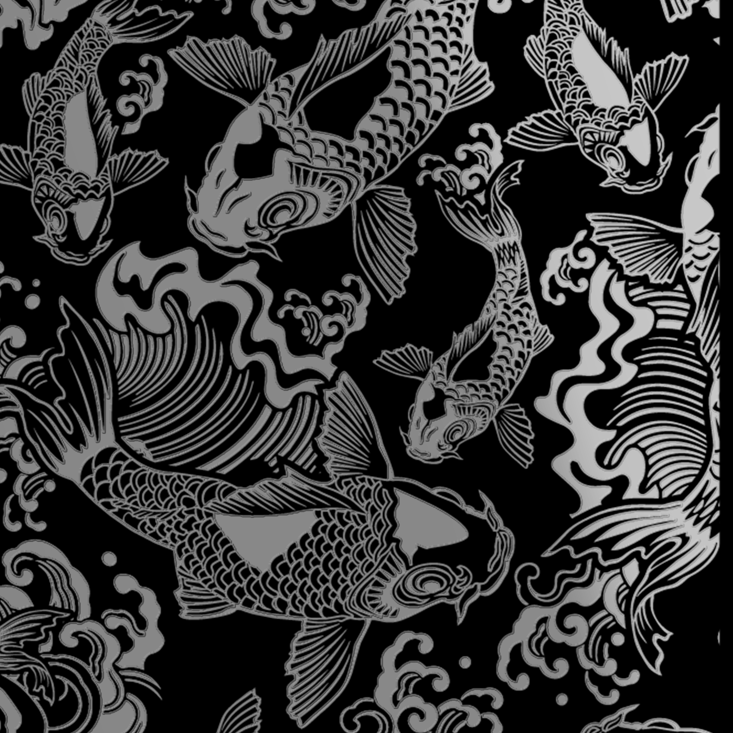 黑占-A3晶雕膜-錦鯉