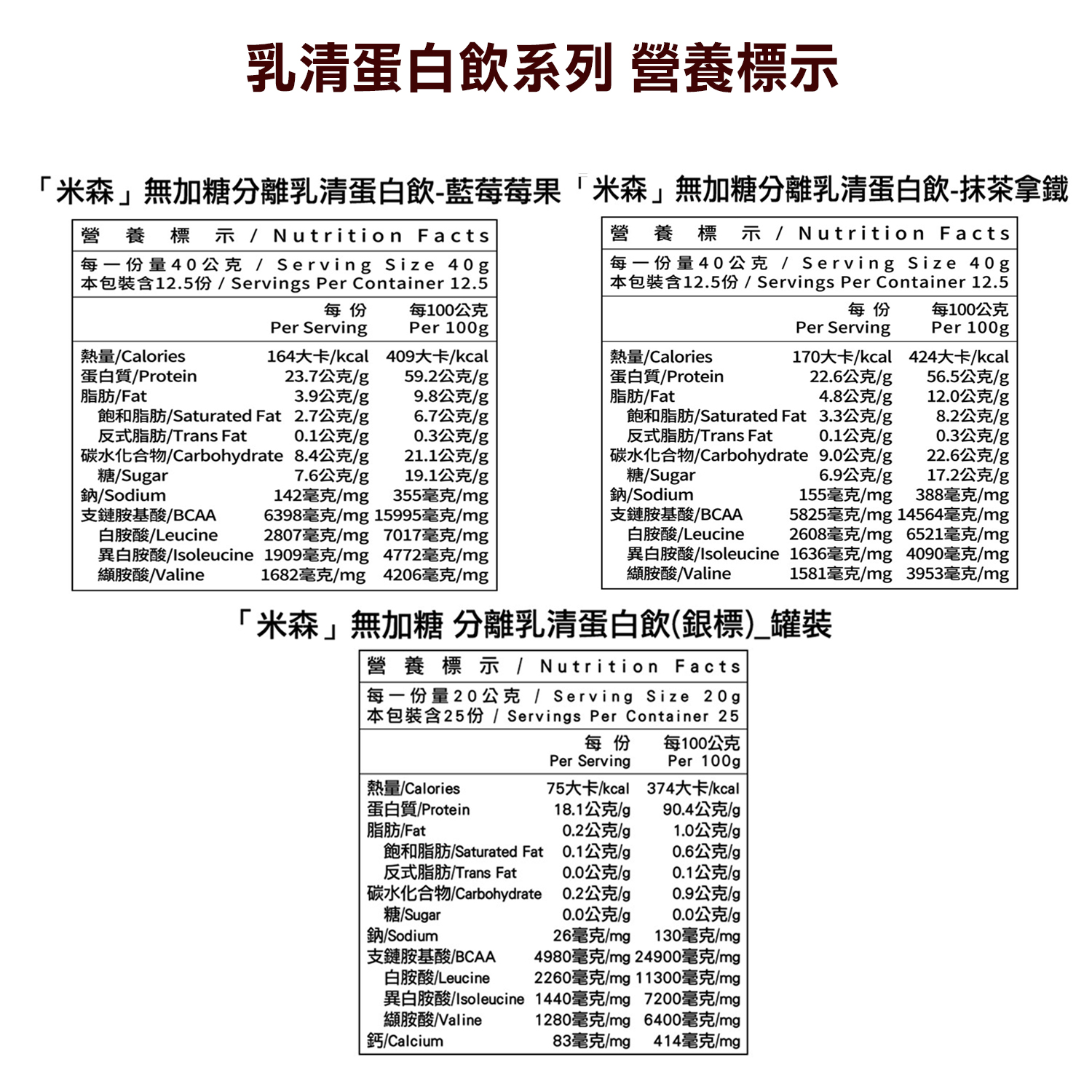 【米森】無加糖分離乳清蛋白飲500g/罐2