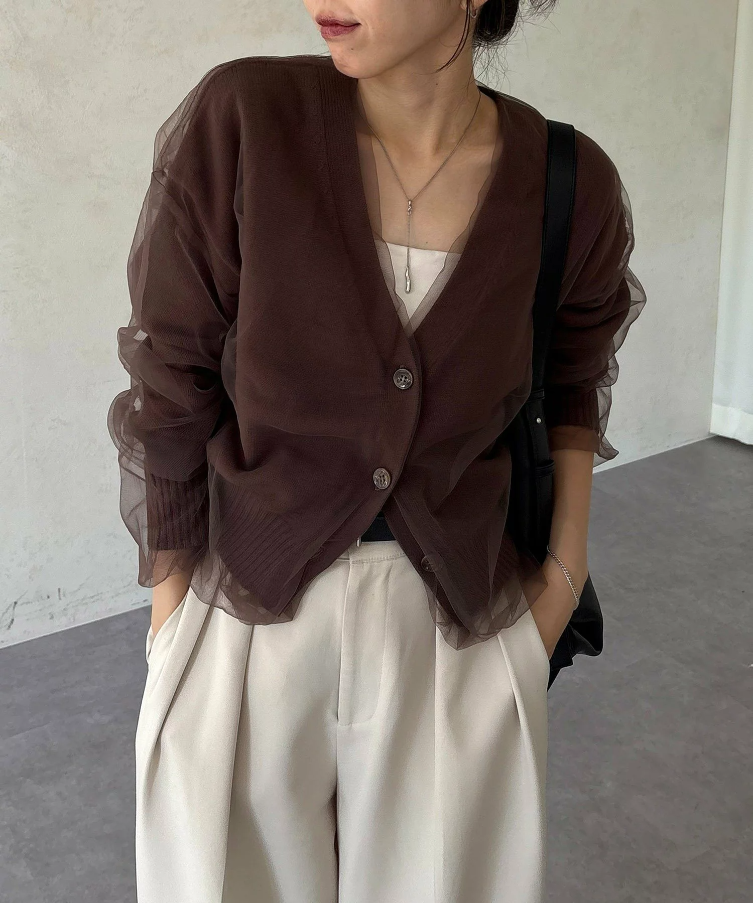 【日本直送 】薄紗疊層針織外套7