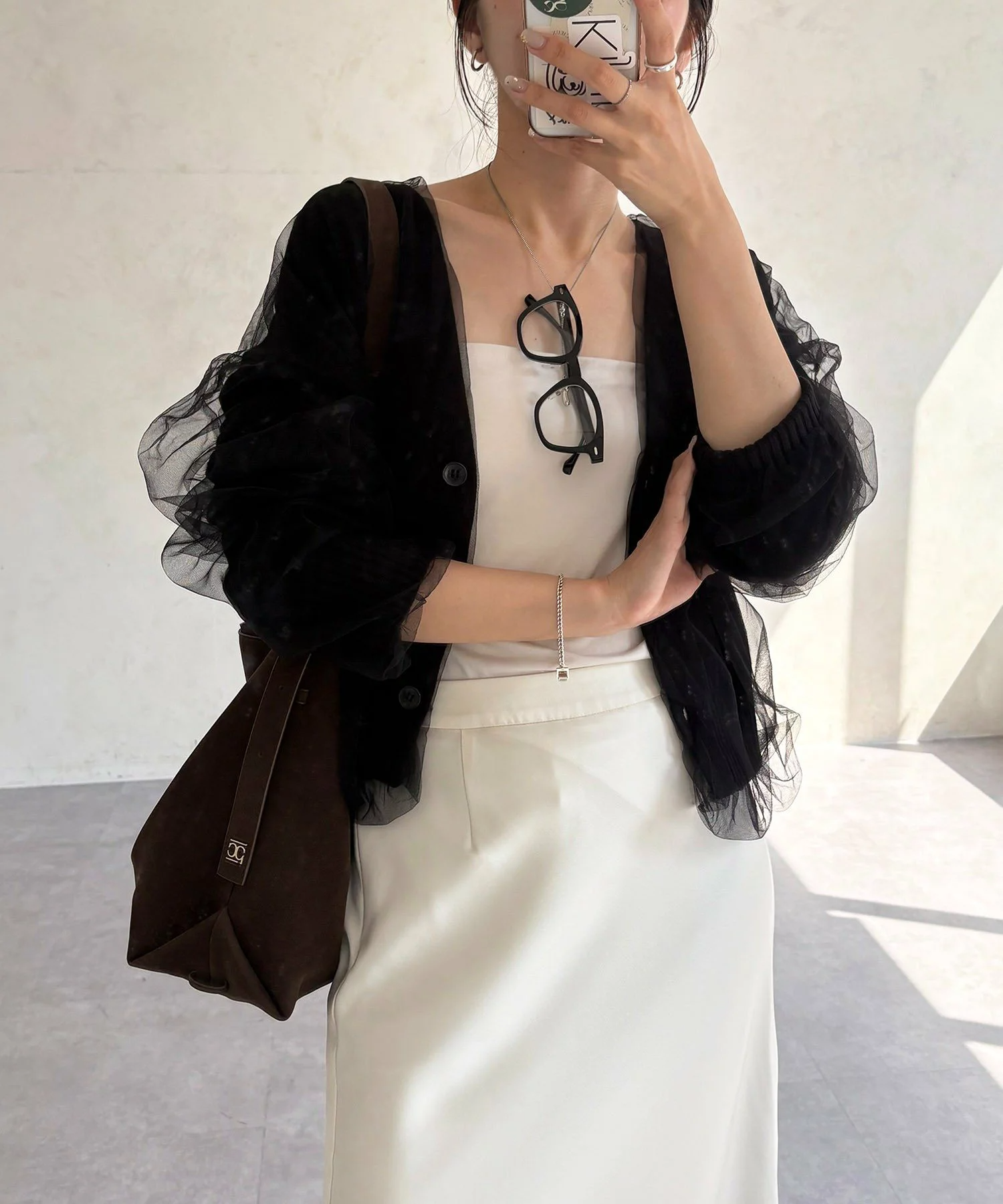 【日本直送 】薄紗疊層針織外套3