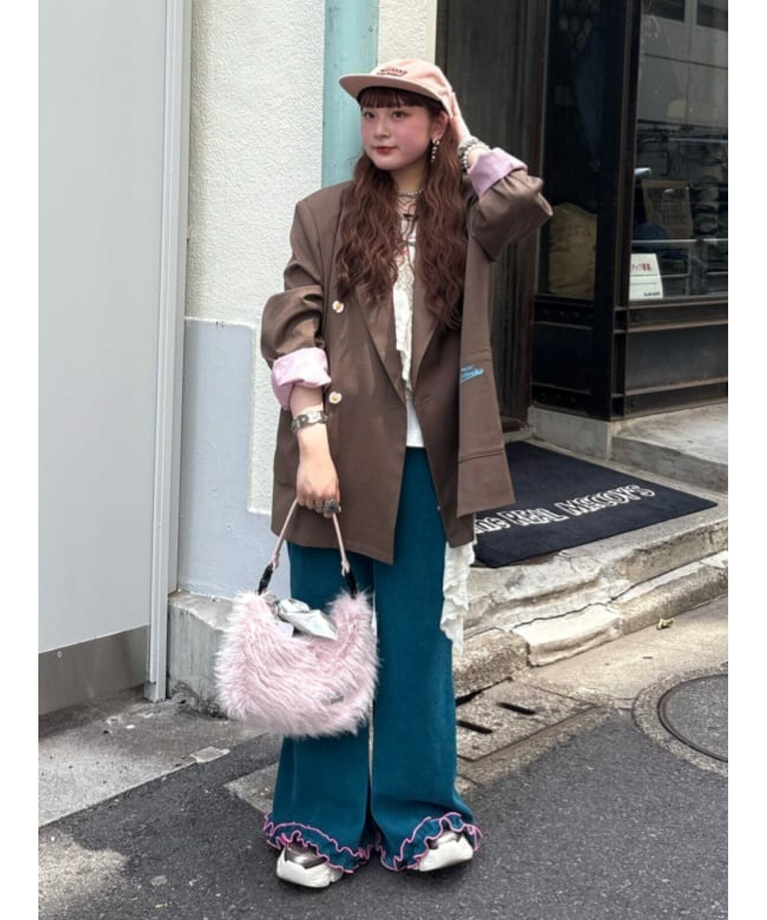 【日本直送 】燈芯絨下襬荷葉邊喇叭長褲14