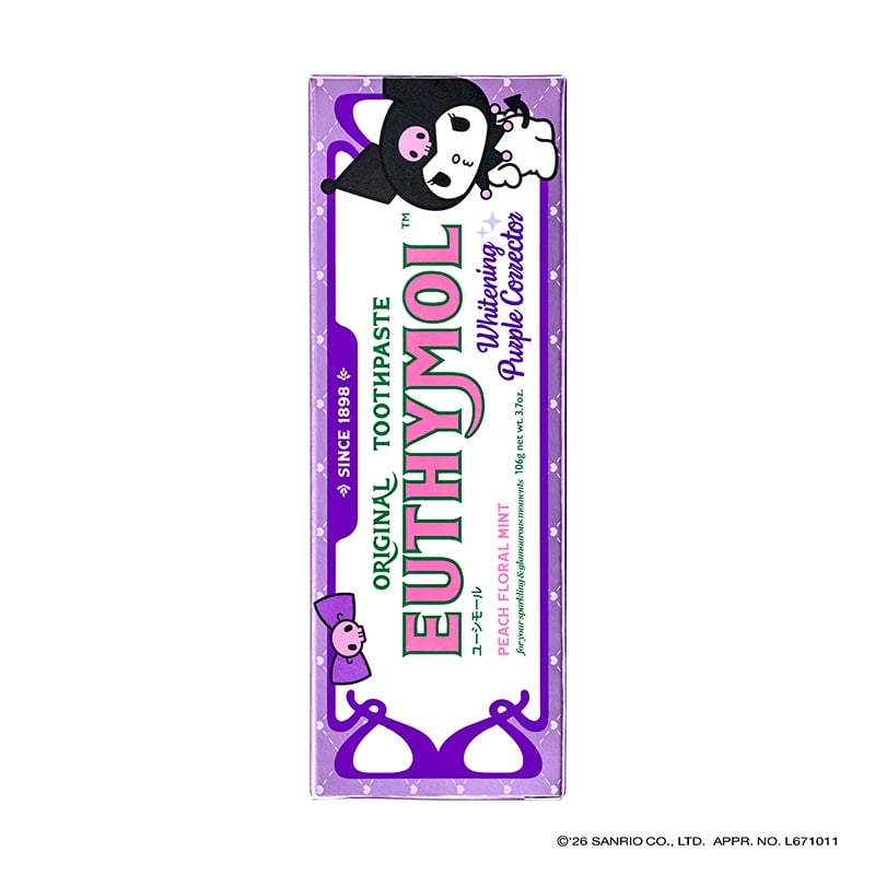 【 EUTHYMOL × KUROMI 】White Purple 紫色藥用牙膏3