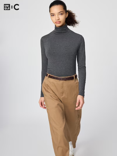 【日本UNIQLO 】極暖 HEATTECH 羊絨混紡高領 T 恤2