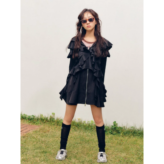【 FURFUR 】荷葉邊機能防曬連帽外套(可機洗 / UV CUT)6