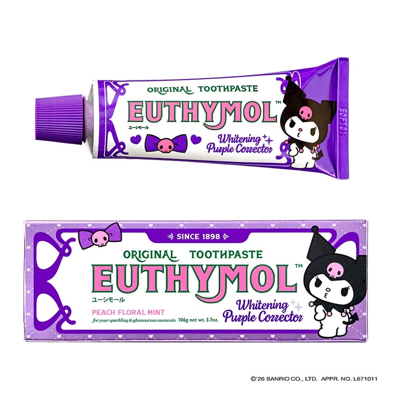 【 EUTHYMOL × KUROMI 】White Purple 紫色藥用牙膏1