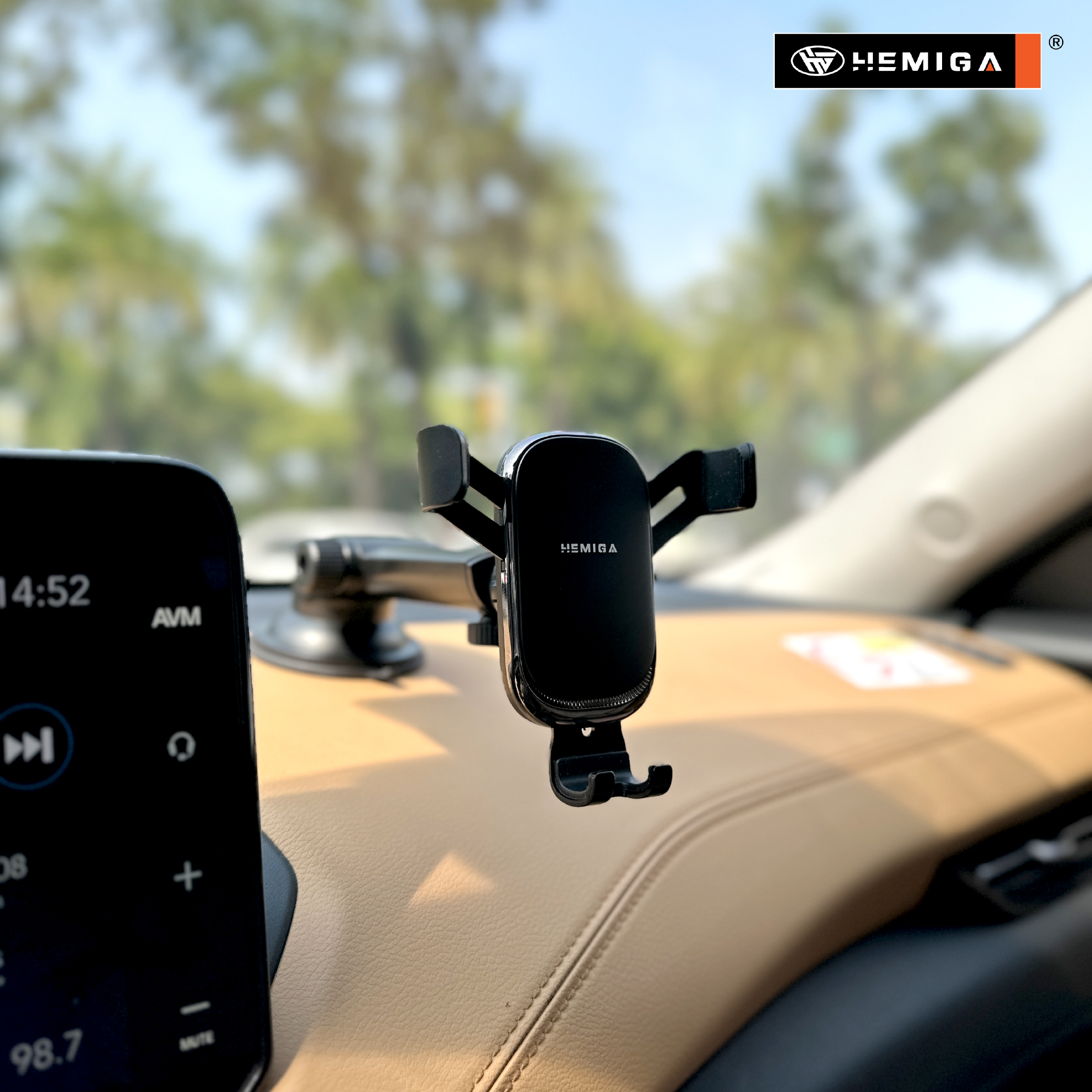 HEMIGA 車用手機架 吸盤支架 重力聯動 多角度可調 超穩固 通用型 H608 PLUS10