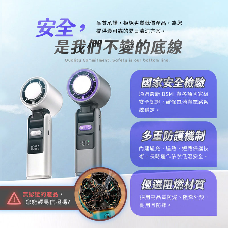 【UTA鴻嘉源】【2026全新款】 暴風冰敷摺疊涼感風扇 FN12 | Ice Storm Folding Cooling Fan | TEC物理製冷 | 199檔無級風速 | 13000轉無刷電機 | 3600mAh大電量 | 手持/桌立/掛脖 三用 | 附尋物小燈 | 安全認證合格11