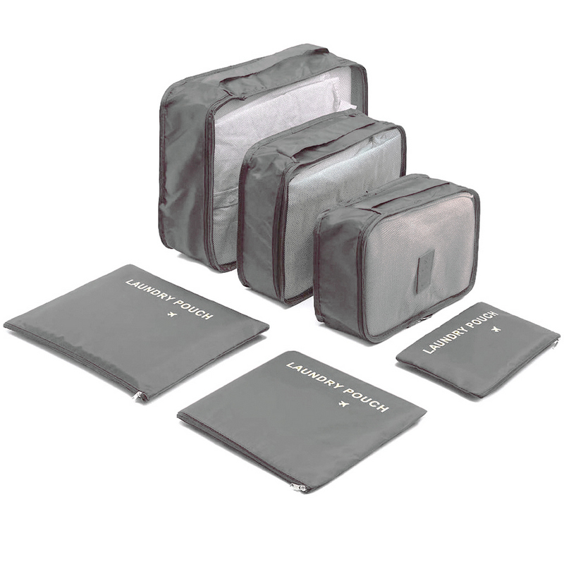 【UTA鴻嘉源】【現貨速發】六件組旅行收納袋|防水牛津布 分類衣物整理袋|行李箱收納包 居家旅行出差必備(多色可選)8