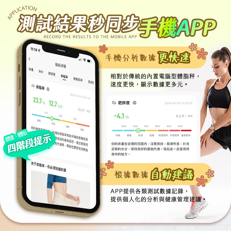 【UTA鴻嘉源】【2026旗艦款】八電極 智慧型體脂計 30項數據分析 精準測量 藍芽連接APP 體重計 體脂秤 減脂健身必備 (BF-1)9