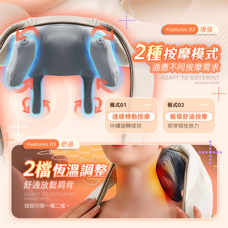 【UTA鴻嘉源】免手持擬真人斜方肌肩頸按摩器 MSG2 (兩檔模式/三檔力度/智能定時)6