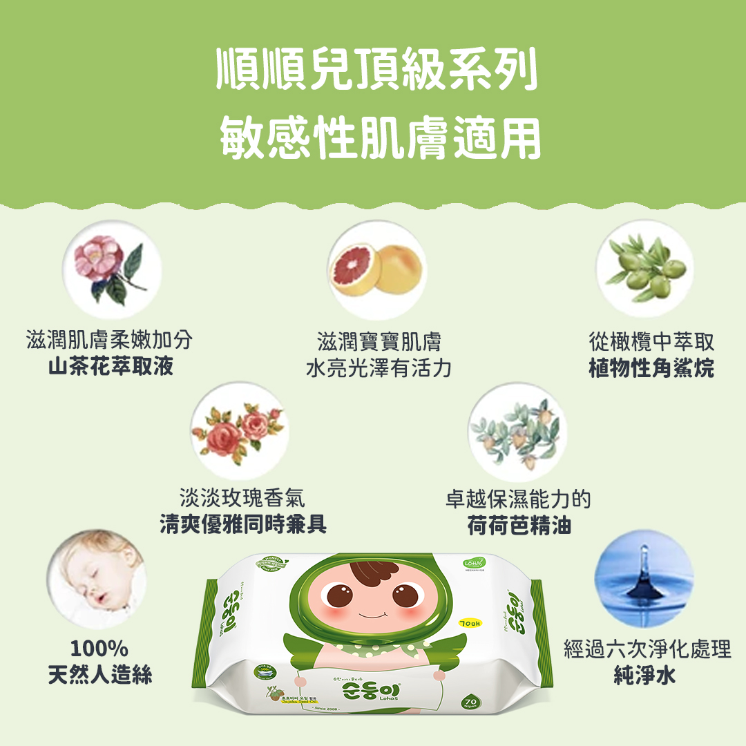 順順兒 極厚加大潤膚嬰兒濕紙巾 20抽6