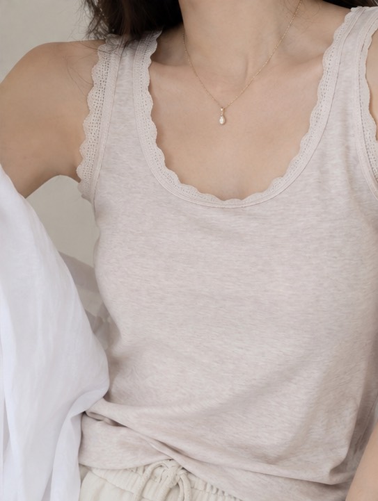 Soft Lace Tank | 柔霧帶罩杯蕾絲涼感背心4