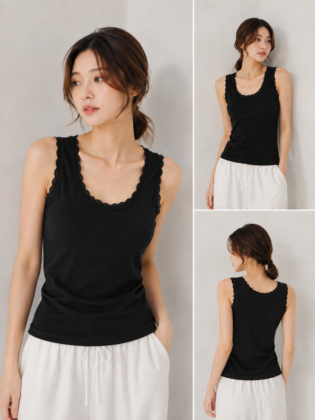 Soft Lace Tank | 柔霧帶罩杯蕾絲涼感背心8