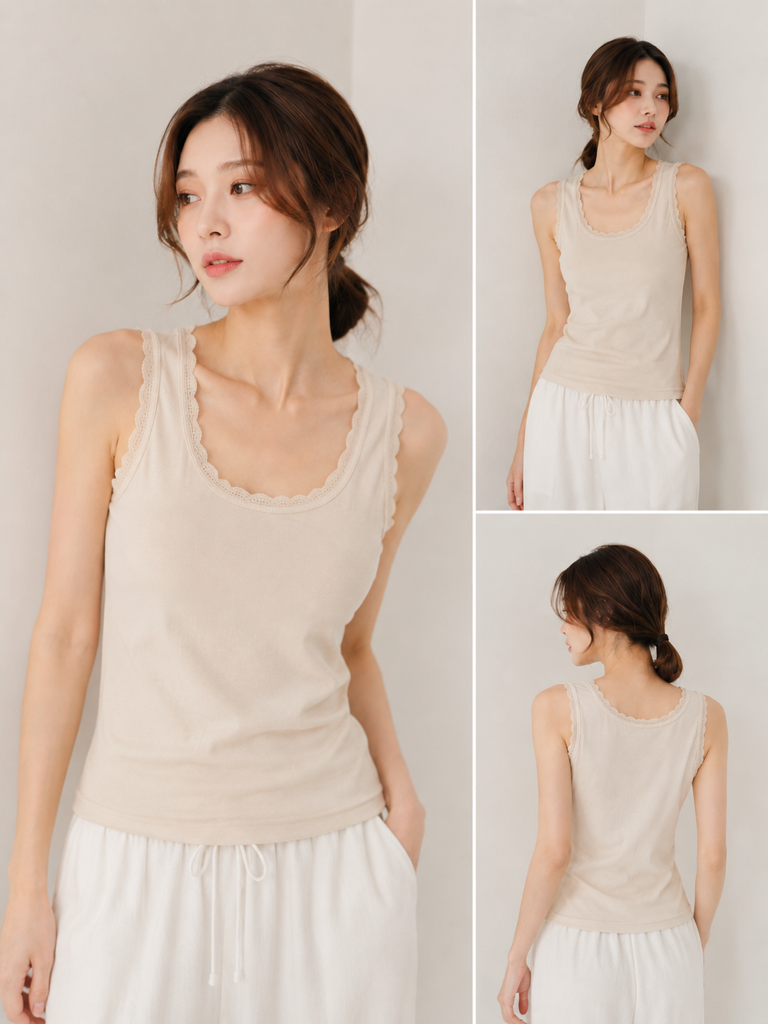 Soft Lace Tank | 柔霧帶罩杯蕾絲涼感背心7