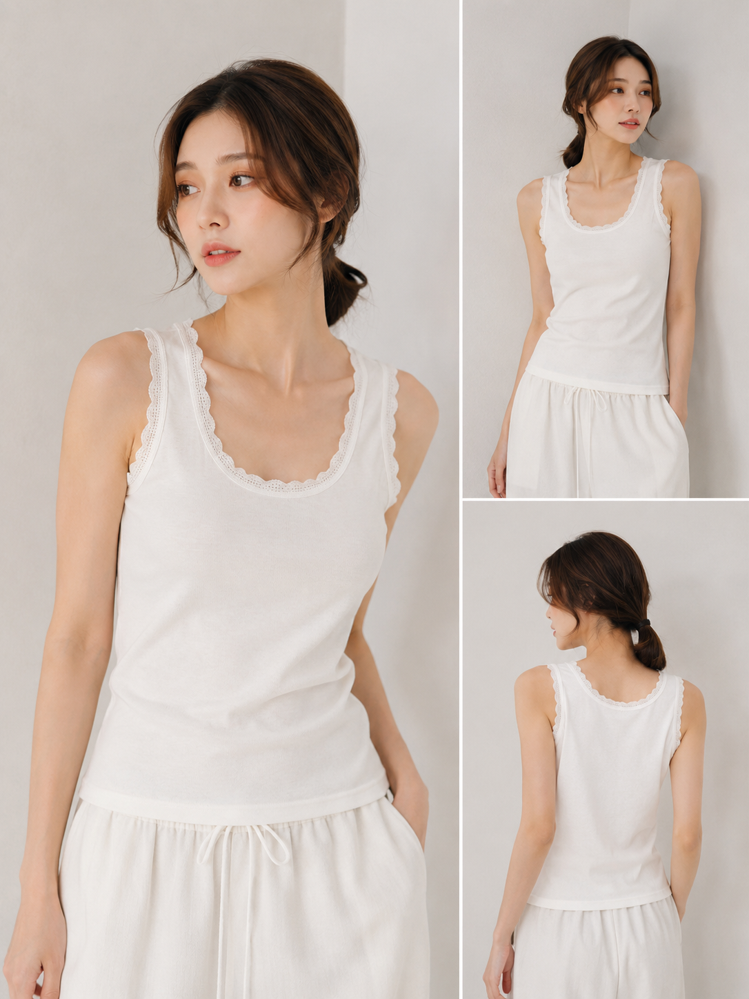 Soft Lace Tank | 柔霧帶罩杯蕾絲涼感背心6