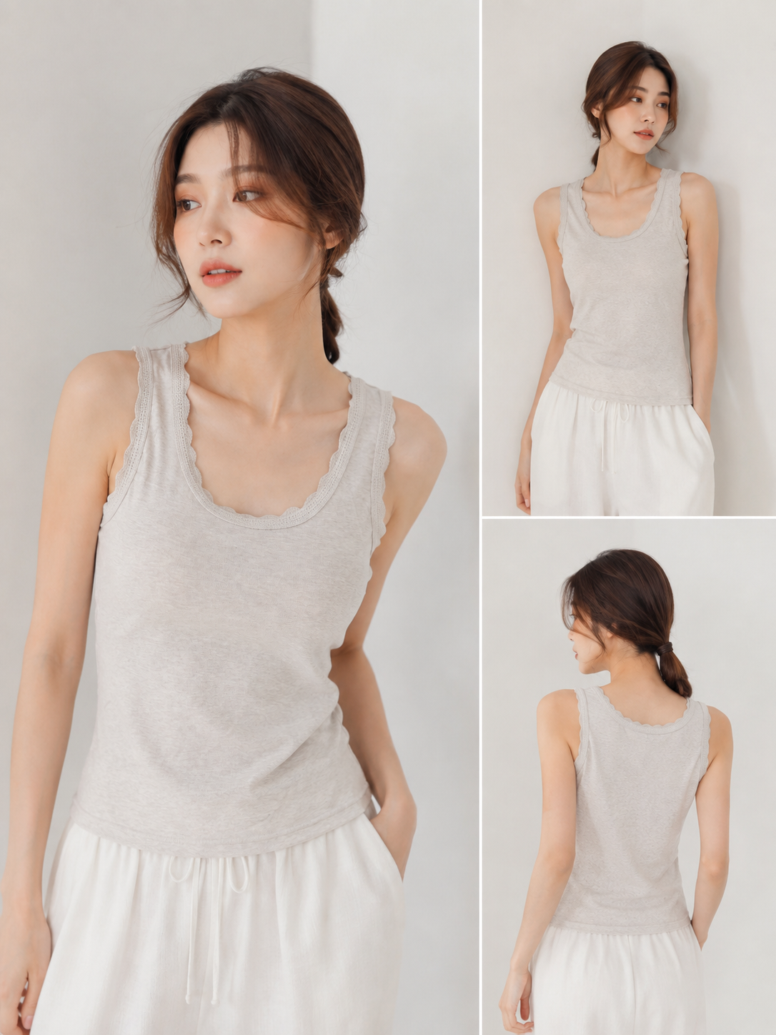 Soft Lace Tank | 柔霧帶罩杯蕾絲涼感背心9