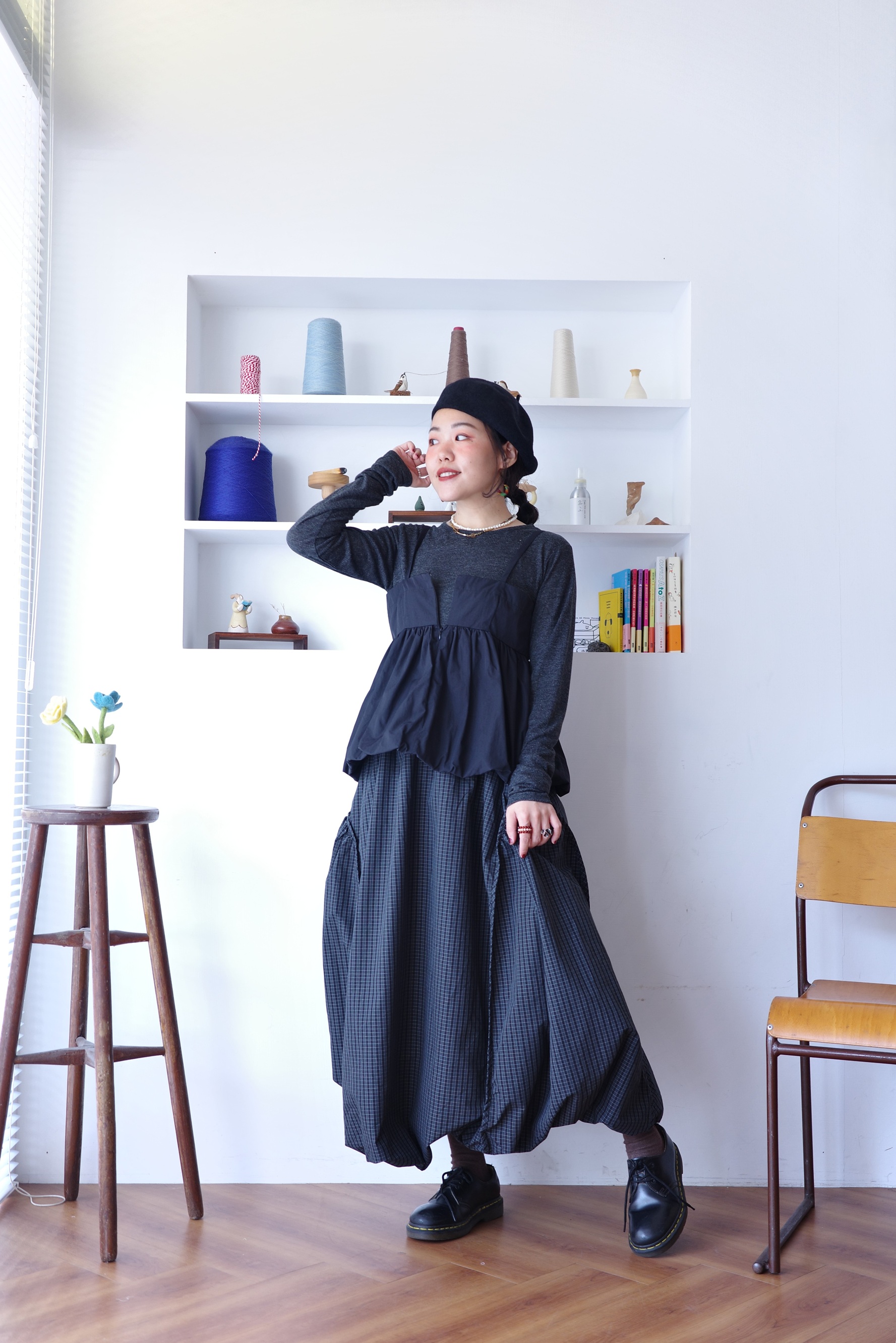 𓏭羅紋上衣Ｘ 吊帶氣球泡泡 兩件式上衣