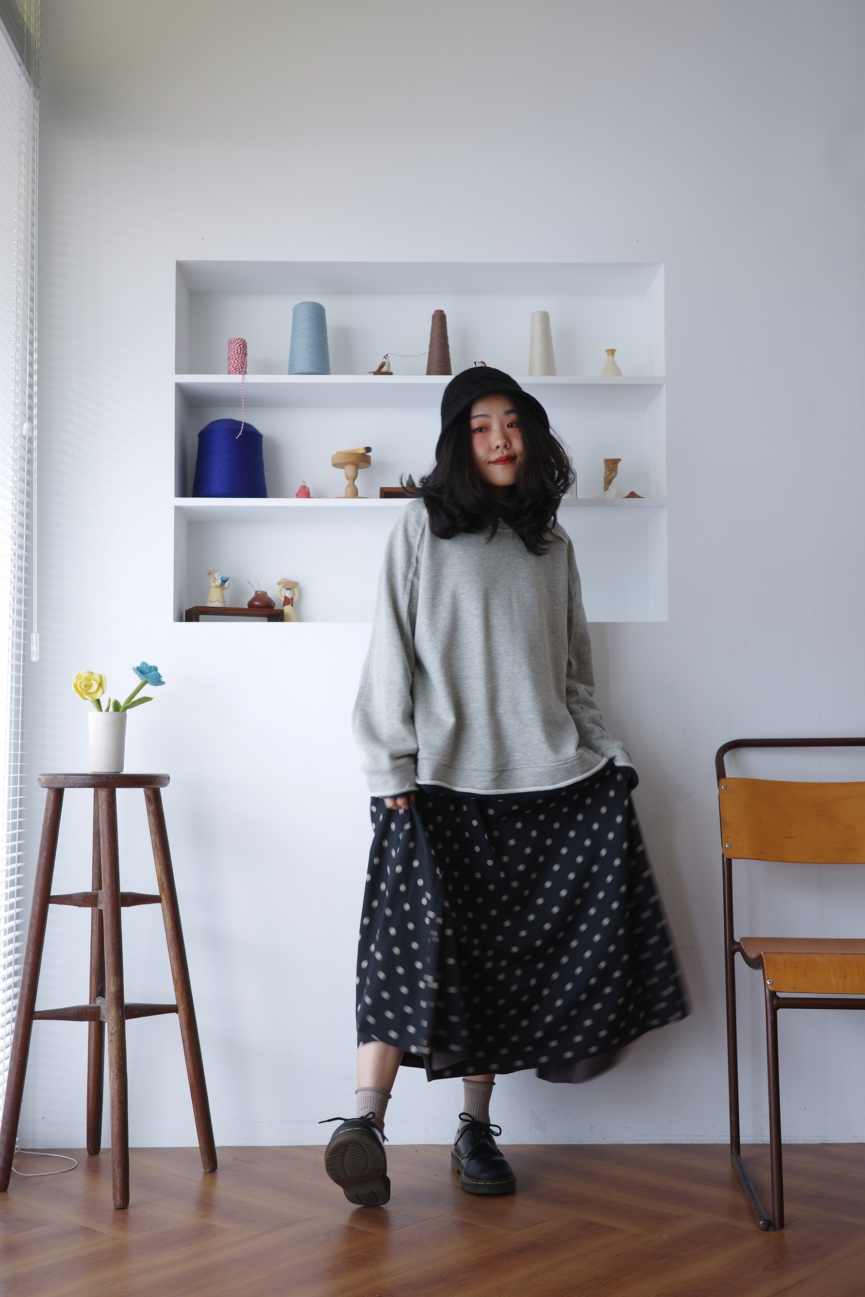 𓏭雙面穿光澤感圓裙