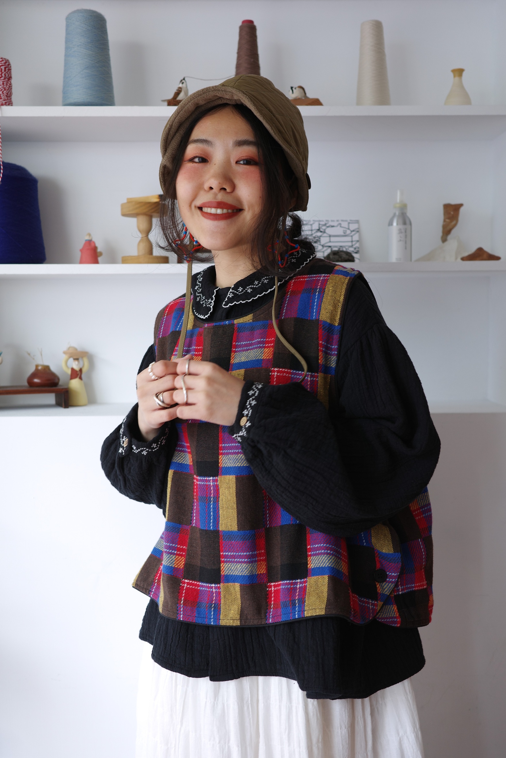 𓏭十字刺繡小圓領襯衫