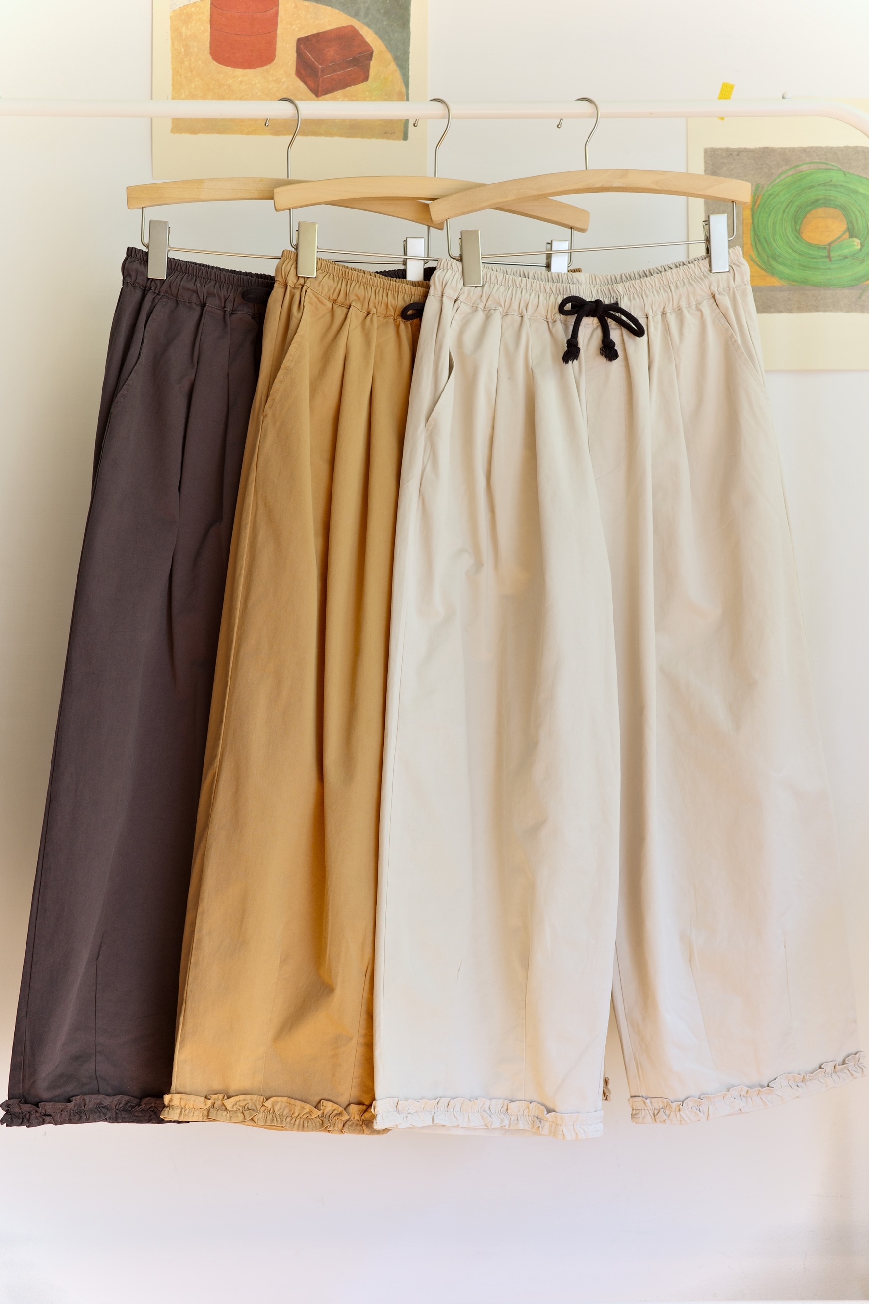 𓏭木耳花邊褲管直筒繭形褲