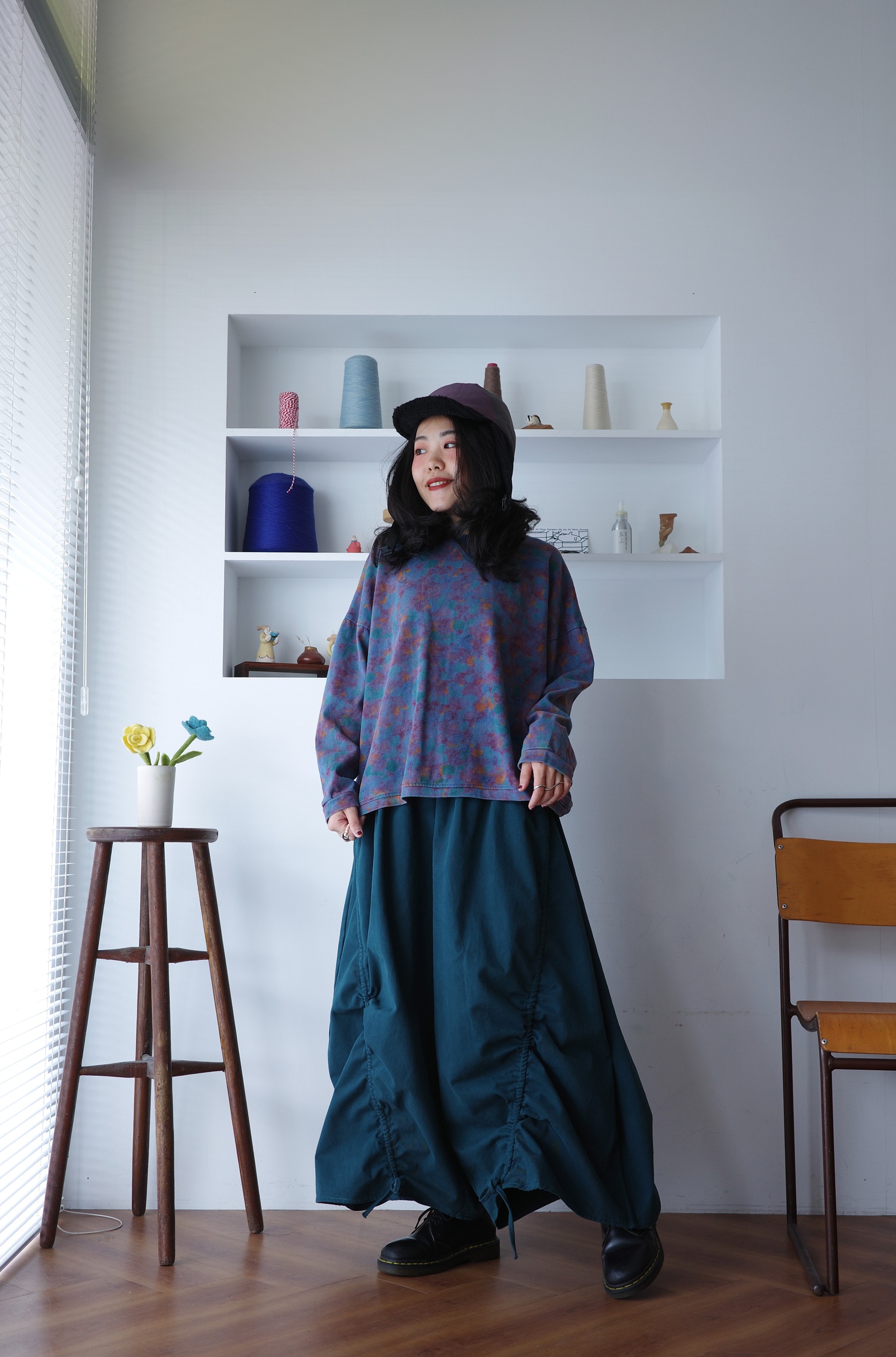 𓏭自由抽皺落地寬褲