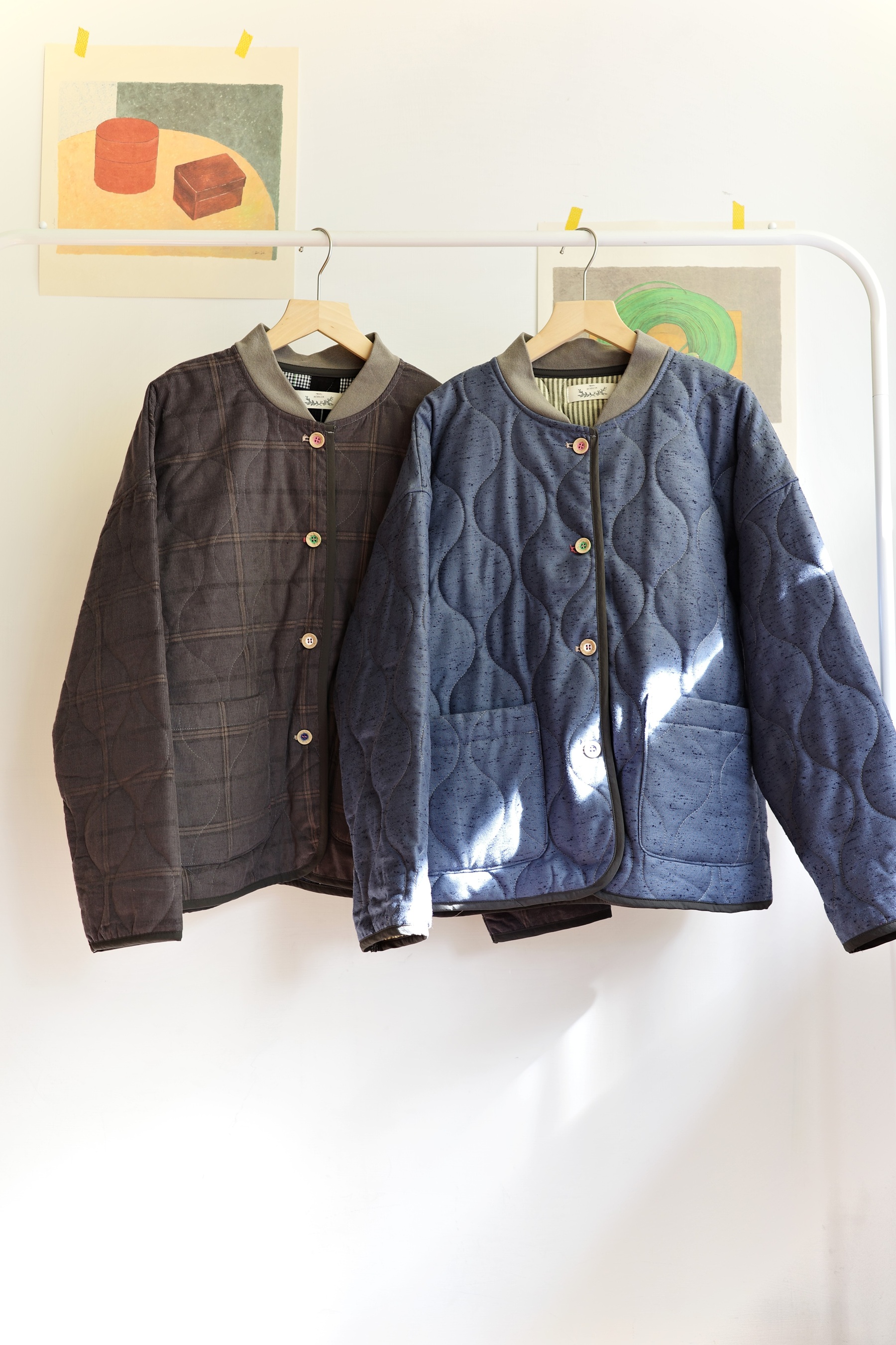 𓏭棒球領絎縫鋪棉外套