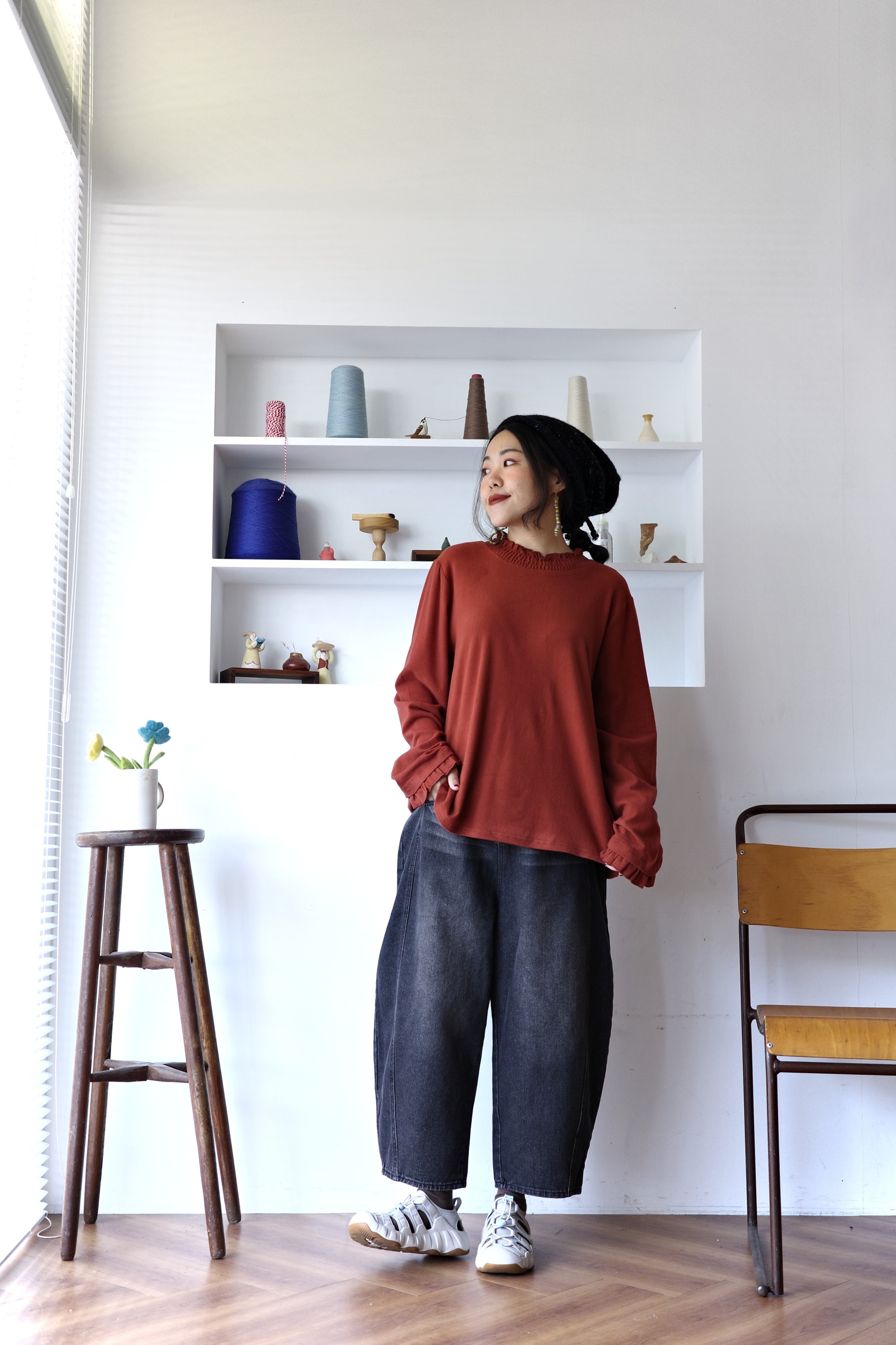 𓏭立體版型刷色雙扣丹寧褲