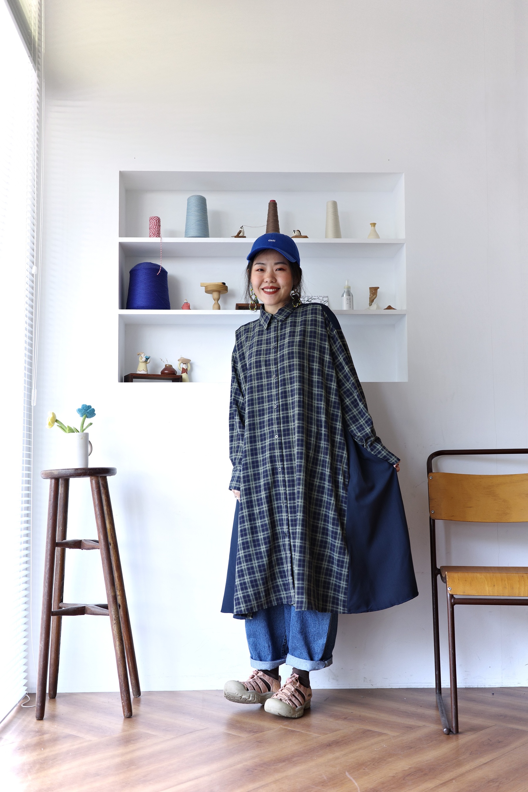 𓏭特殊布料拼接剪裁襯衫洋裝