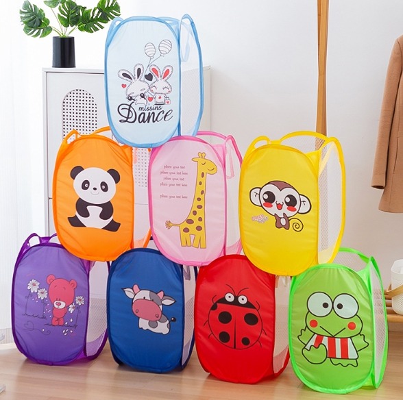 (現貨)  卡通折叠洗衣篮