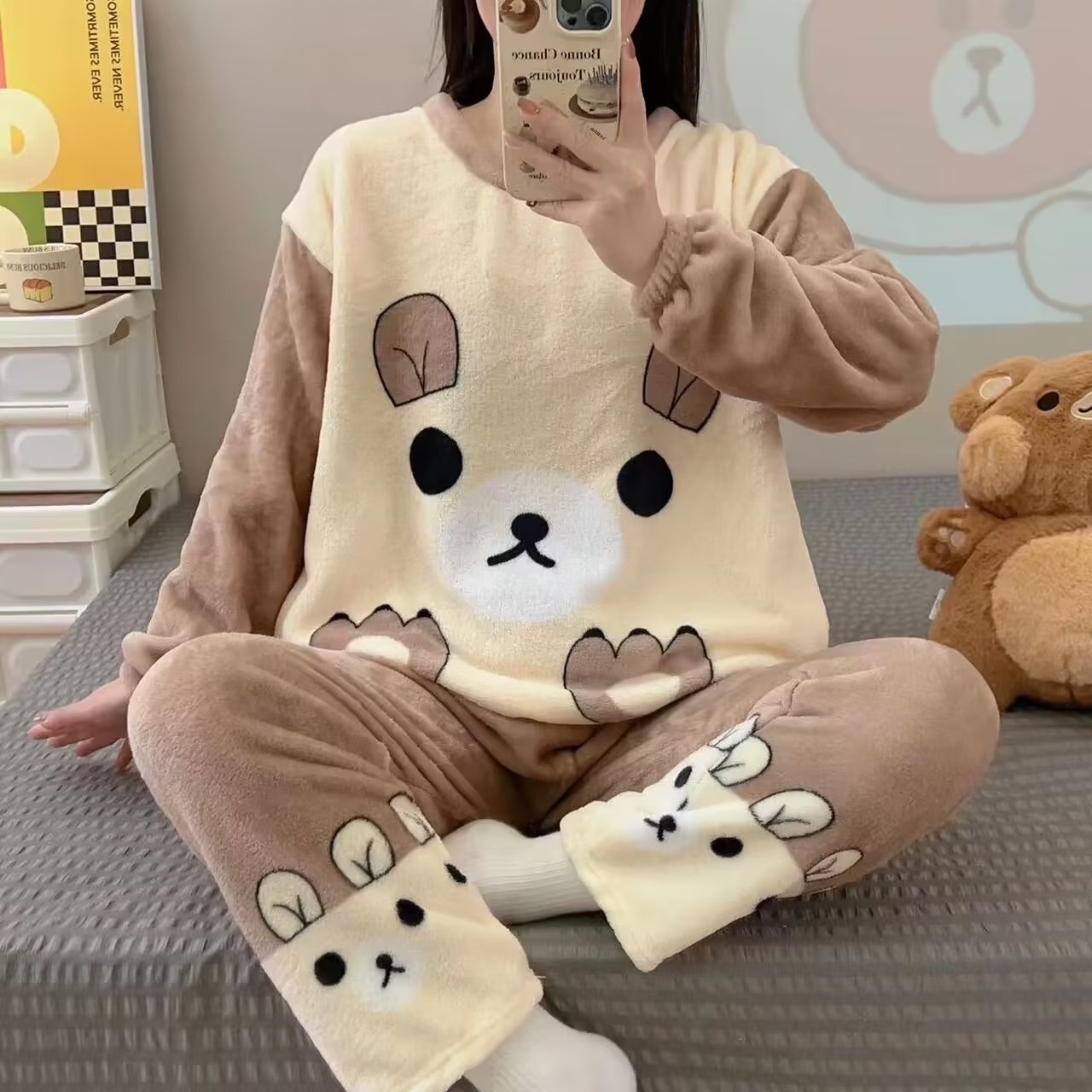 (現貨2套) 法蘭絨睡衣套裝 (現貨2套) 法蘭絨睡衣套裝