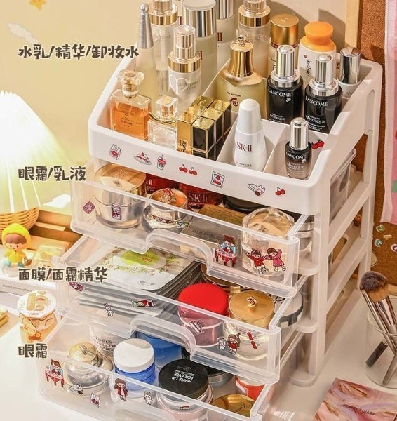 桌面3層抽屜多用收納盒