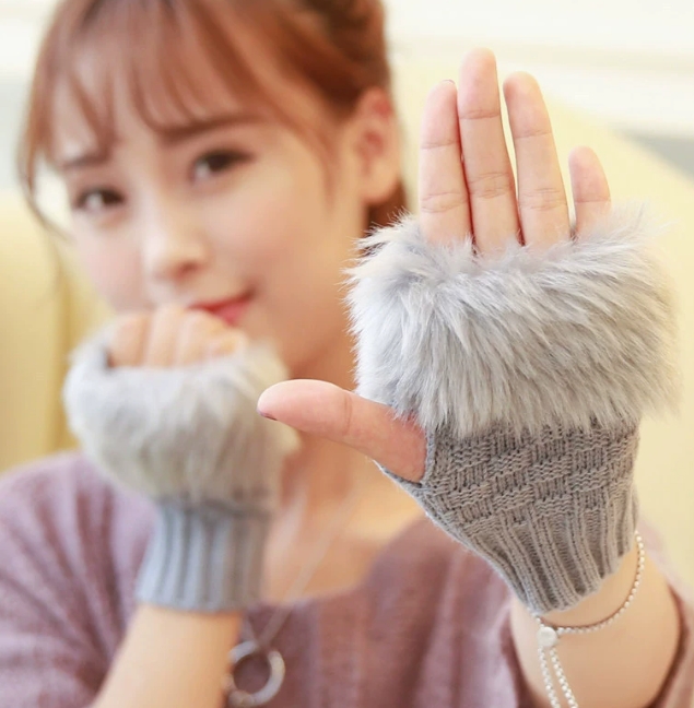 秋冬仿兔毛半指手套 秋冬仿兔毛半指手套